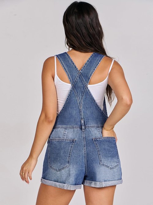 ANRABESS Denim Shorts Overalls - Casual Loose Fit Adjustable Summer Romper | Stylish Jean Bib Shortalls