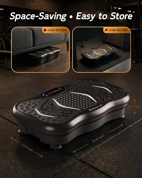 Vibration Plate Exercise Machine, 200 Speeds Vibrating Plate for Lymphatic Drainage, Vibrating Shaking Full Body Shaker Workout, Vibration Fitness Platform for Weight Loss, for Home, Classic Black