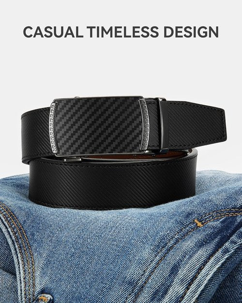 CHAOREN Leather Ratchet Belt for Men - Customizable Fit & Effortless Style (35mm)