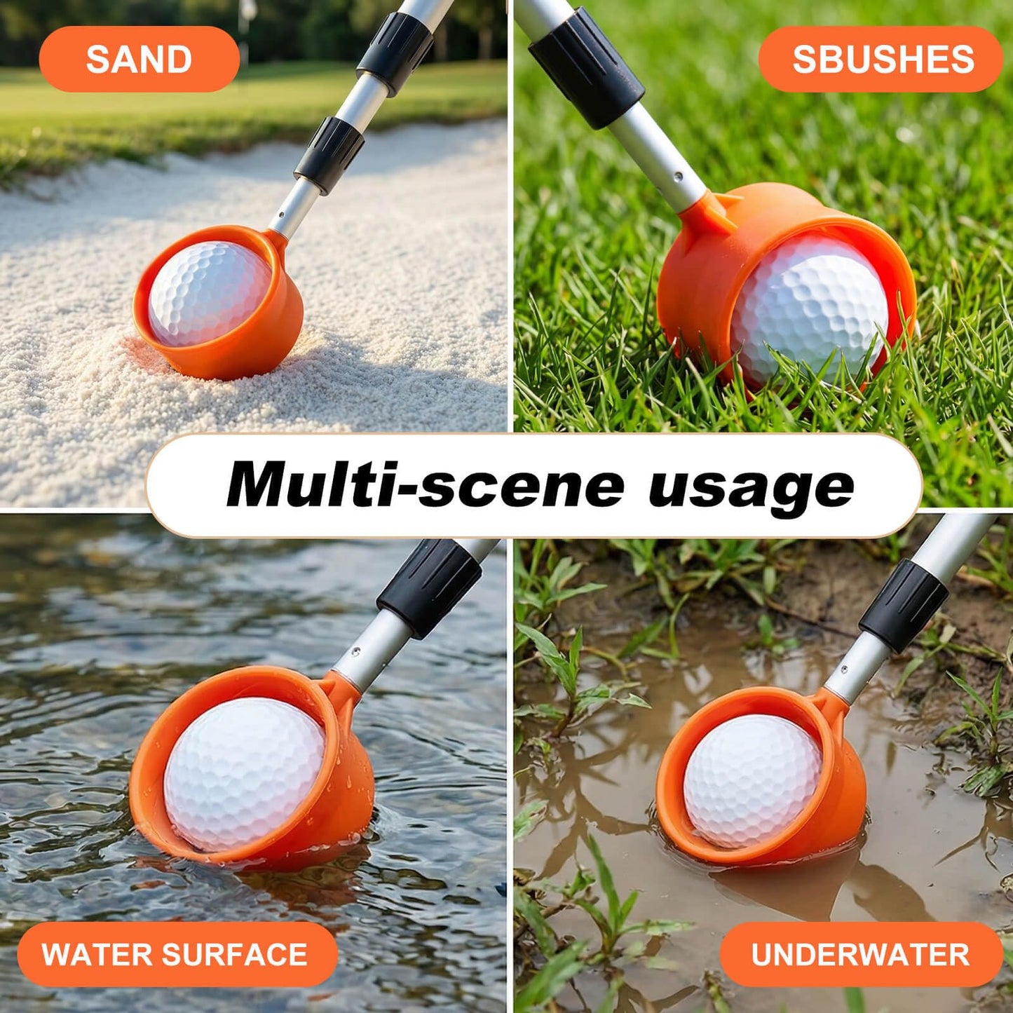 SPEENSUN Golf Ball Retriever Telescopic,Golf Ball Water Retriever,Max 12Ft Lightweight Aluminum Alloy Golf Ball Grabber,Not Easy to Break and No Corrosion Golf Ball Retriever for Water and Bushes
