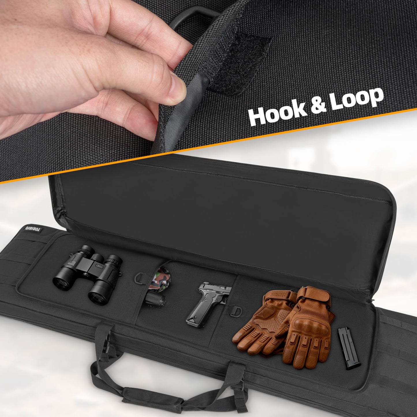 TORIBIO Double Rifle Case Gun Bag 30/34/36/42/46/48/51/55"-48" x 12" Black