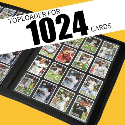 GERMUN Trading Card Binder - 16 Pocket Premium Card Holder for 1000+ Cards | Double-Sided Album (Red)