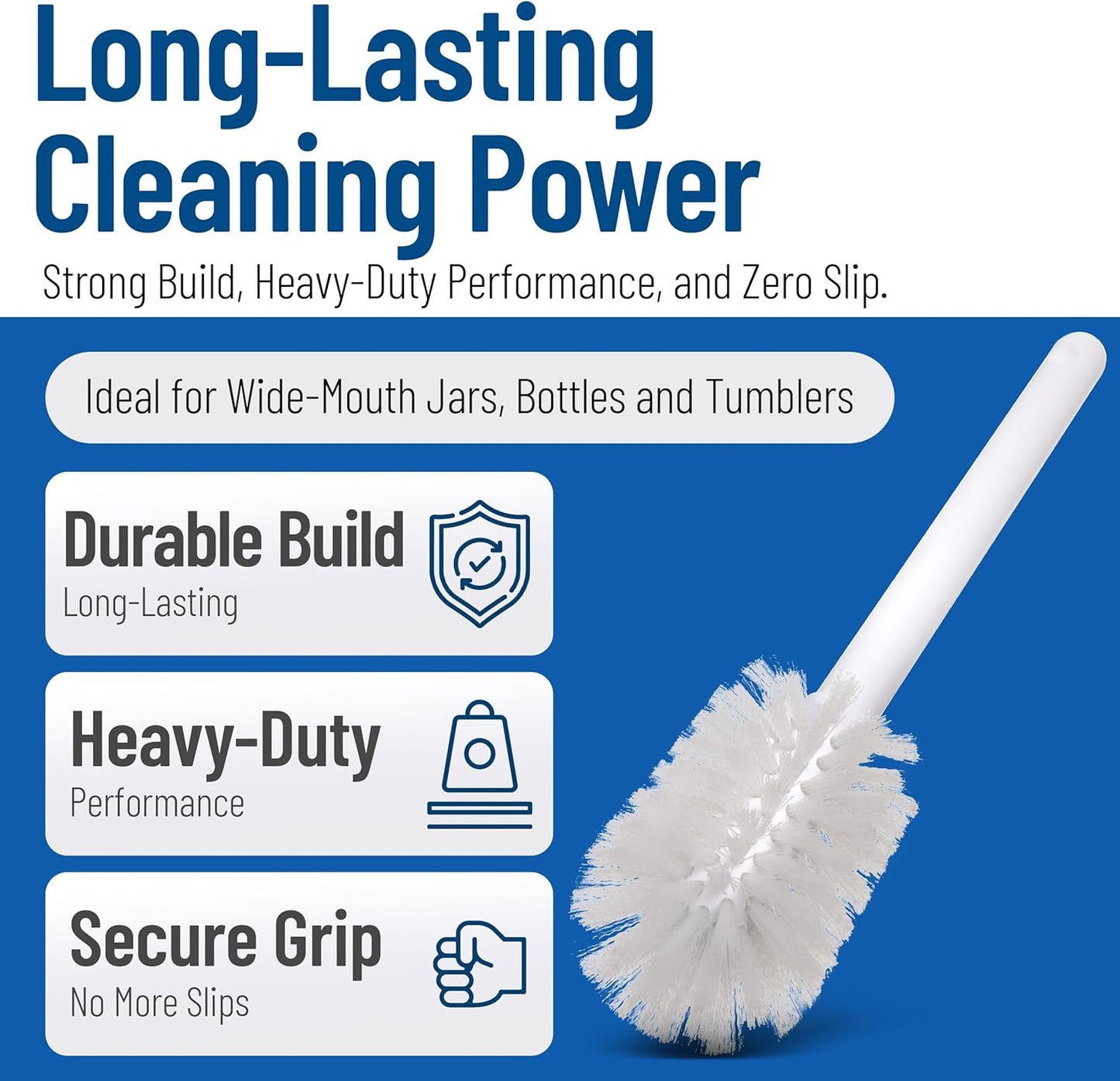 SPARTA Plastic Household Dish Brush - Lightweight & Break-Resistant Cleaning Tool | 11 Inches, White