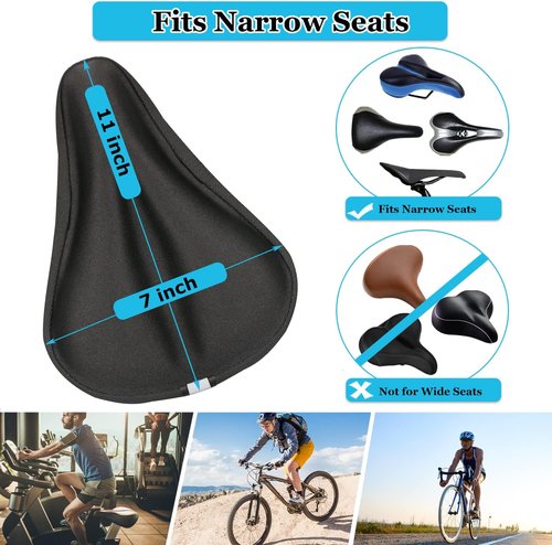 Geronmine Gel Bike Seat Cover - Padded Saddle Cushion for Men & Women | Comfortable for Indoor & Outdoor Cycling