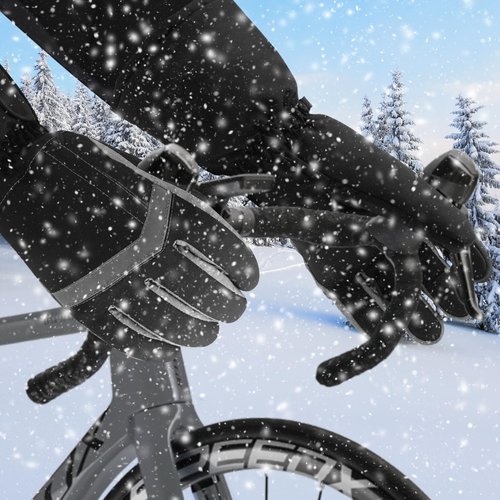 QILOVE Heated Gloves for Men Women, Rechargeable Electric Gloves Waterproof&Windproof, Touchscreen, Non-Slip Grip with 3 Heating Levels for Motorcycling, Skiing, Outdoor Work & Winter Sports