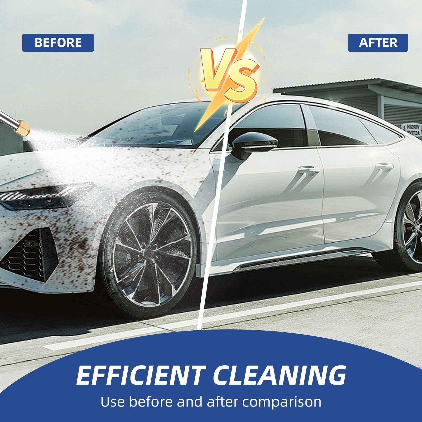 Jet Nozzle High Pressure Hose Nozzle for Garden Hose，Hydro Jet Nozzle Power Washer Wand for Garden Hose with 2 Different Nozzles and Quick Connectors for Car, Patio, Window Washing, Blue