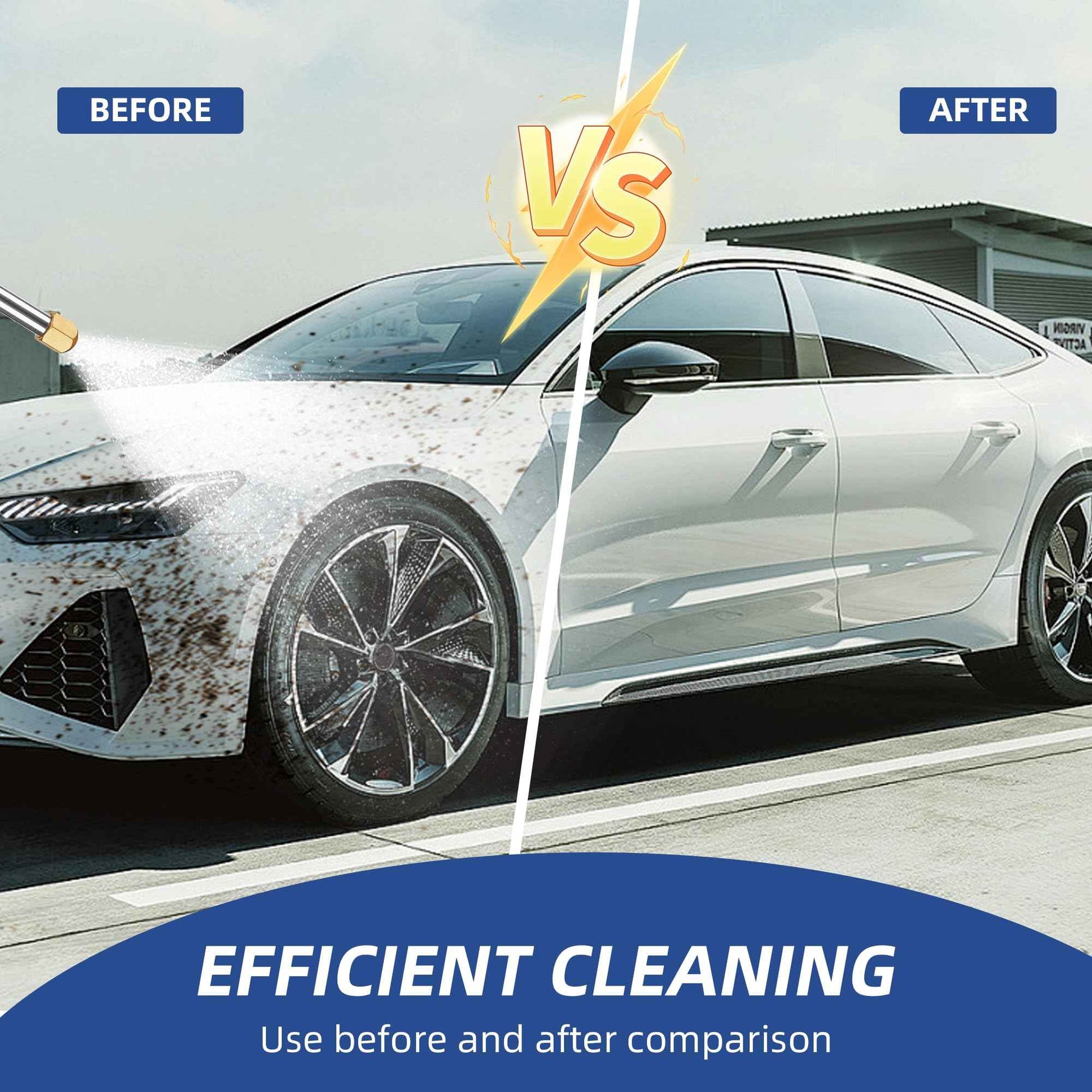 Jet Nozzle High Pressure Hose Nozzle for Garden Hose，Hydro Jet Nozzle Power Washer Wand for Garden Hose with 2 Different Nozzles and Quick Connectors for Car, Patio, Window Washing, Blue