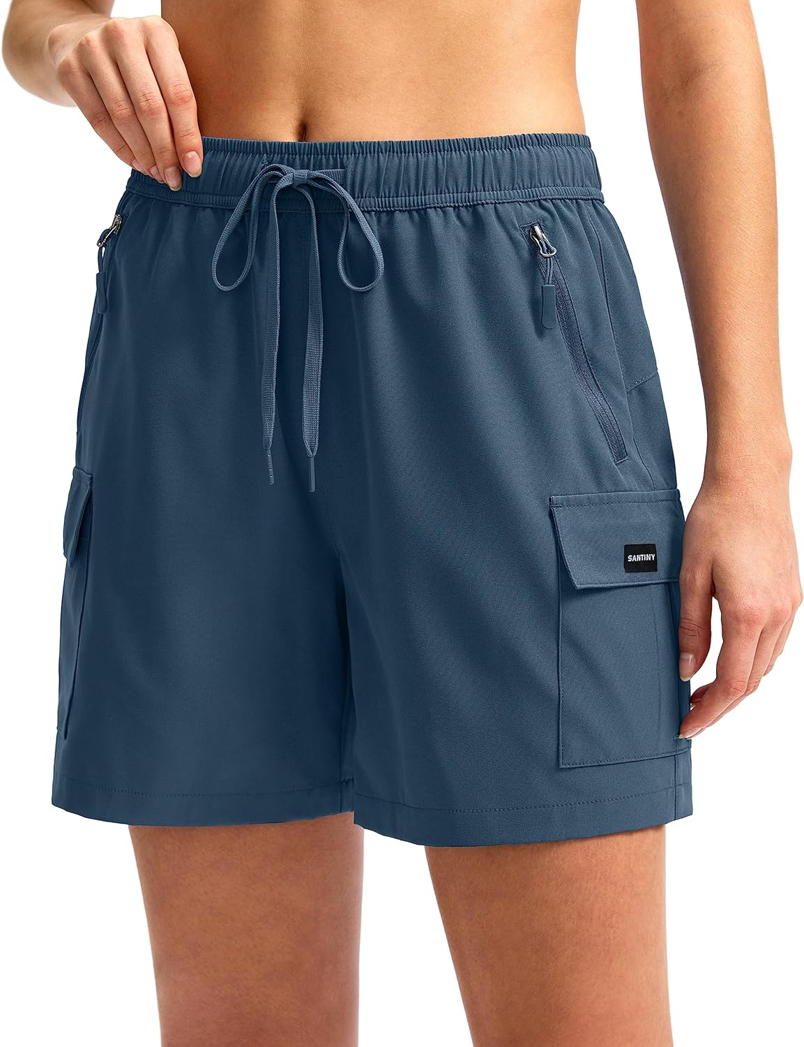 SANTINY Women's Hiking Cargo Shorts - Quick Dry Lightweight with Zipper Pockets | 5''/7''/9'' Sizes