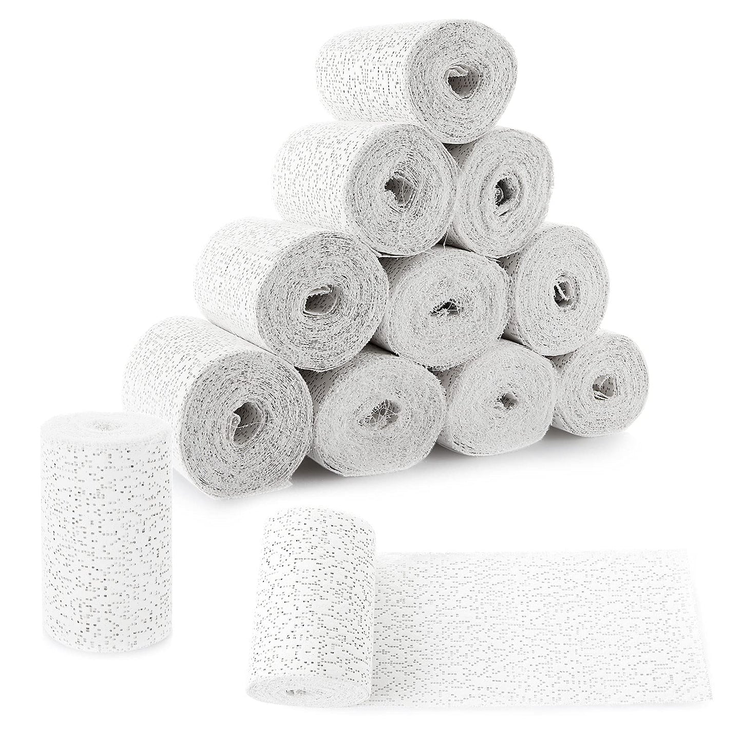 12 Pack Plaster Gauze Bandage for Hobby Craft, Each Roll 4 Inch x 15 Feet Plaster Cloth Rolls Bulk, Gauze Bandage Cloth for Masks, Scenery, Belly Cast (4 inch x 180 inch/5 yd)