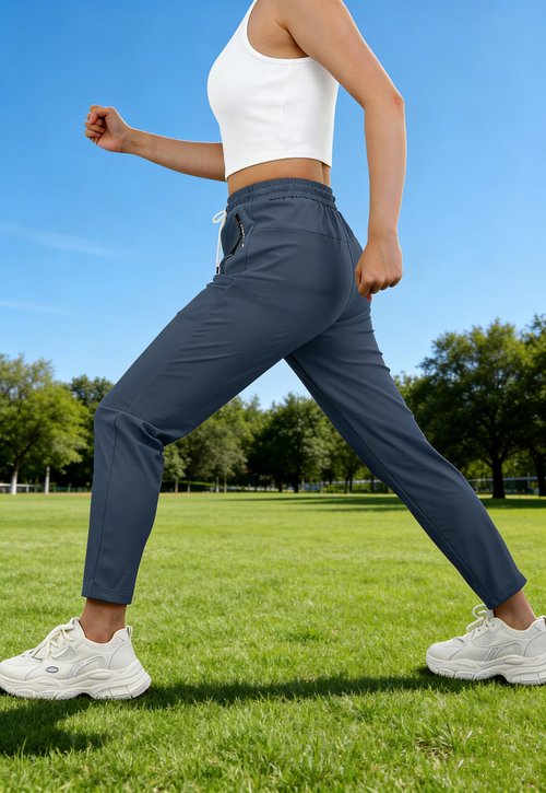 IWOLLENCE Lightweight Breathable Hiking Pants for Women Over 50 with Zipper Pockets Ladies Stretch Active Quick Dry Travel Pant Camping Workout Fishing Trousers Seniors Comfy Fit Navy Blue, L