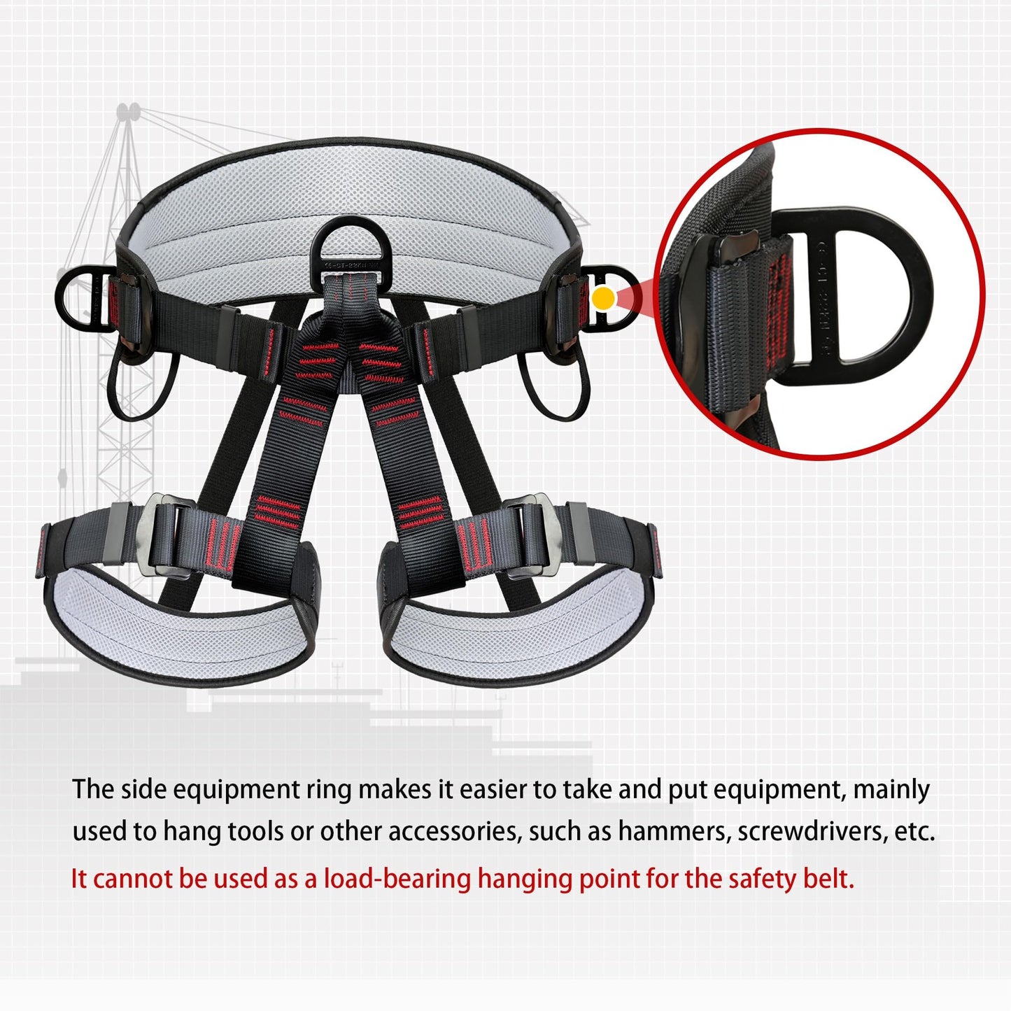 DIJJIG Climbing Belts, Thicken Professional Half Body Safety Belt Climbing Gear for Tree Climbing, Fire Rescue, Roofing