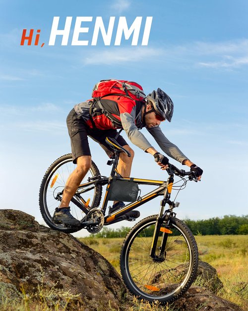 HENMI Bike Cover for 1or2 Bikes Waterproof Bicycle Cover Outdoor Bike Storage Covers XL 420D Heavy Duty Proof Cover for Bike,eBike, Mountain Bike, Road Bike, Hybrid Bike and More