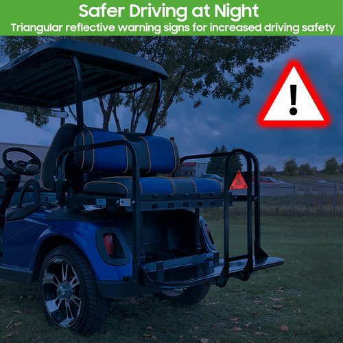 10L0L Universal Golf Cart Rear Seat Safety Grab Bar Hand Rail for Yamaha, EZGO, Club Car Add Safety to Rear Passengers Fits Most Golf Cart with Flip Seat, Black