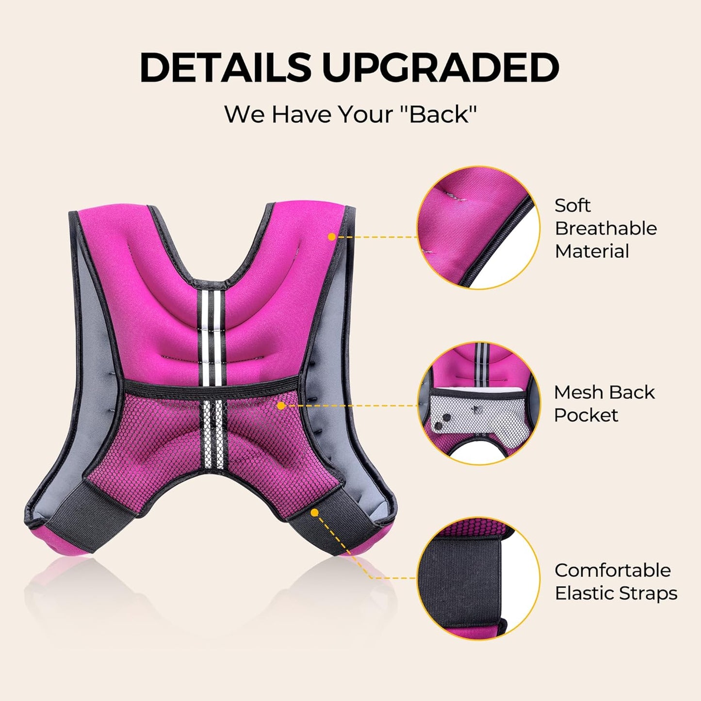 PACEARTH Weighted Vest - Adjustable 6lb to 30lb for Weight Loss & Strength Training | Reflective Stripe
