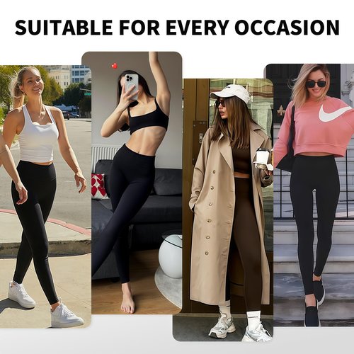 High Waisted Buttery Soft Leggings for Women-Butt Lifting No Front Seam Tummy Control Workout Gym Yoga Pants with Pocket Black-M