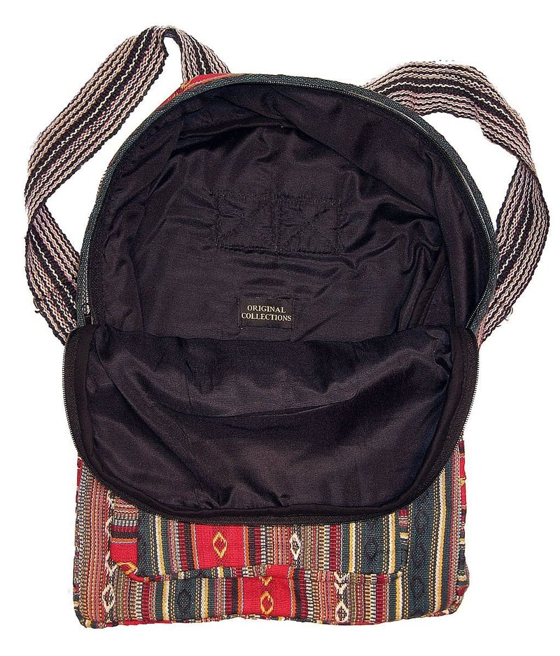 Original Collections Unisex Tribal Red Woven Cotton Ethnic Hippie Backpack or Daypack