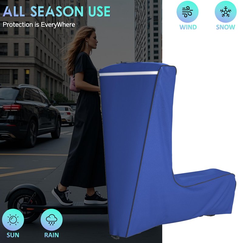 JCGJ Electric Scooter Cover,1680D Heavy Duty Waterproof and Dustproof Oxford Cloth, UV Resistant & Anti-Scratch, Includes Storage Pouch,A Better Fitting Electric Scooter Cover (61x8x53 inches)