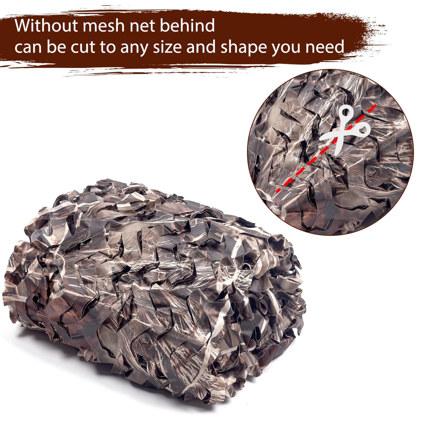 Yeacool Camo Netting Camouflage Netting Bulk Roll Burlap Camo Tarp Sunshade Net for Hunting Blind Dinosaur Birthday Military Theme Party Decoration Bird Watching(Dry Grass, 6.5ftx4.9ft, 2m*1.5m)