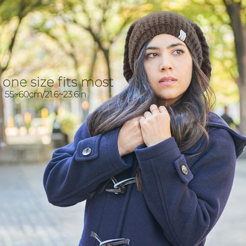 Oversized Winter Slouchy Knit Beanie - Mens Warm Fall Hat Womens Dreadlock Cap Large Slouch Tam for Big Heads Ivory