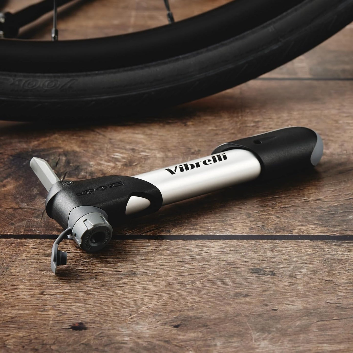 Vibrelli Mini Bike Pump - 120 PSI Presta & Schrader Tire Pump for Road & MTB - No Valve Change Required