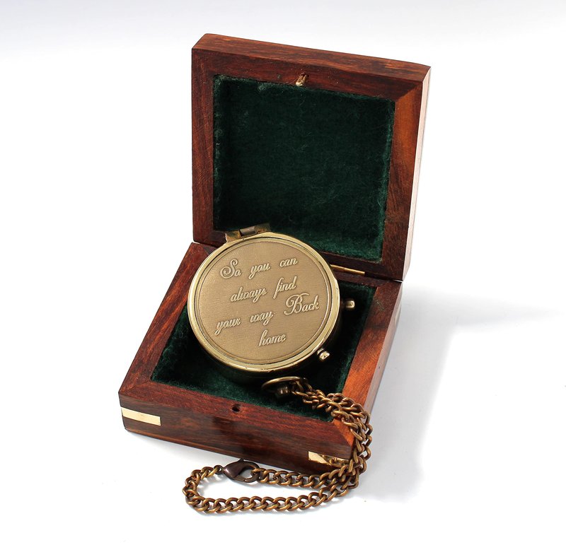 Camping Compass Engraved with “So You Can Always Find Your Way Back Home”, Gift Compass for Christmas