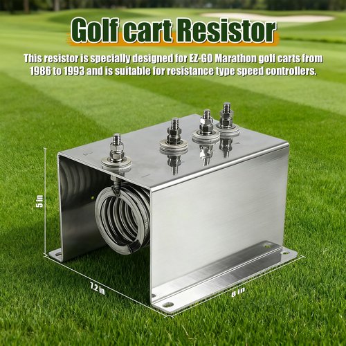 Golf Cart IPC Power Resistor Assembly-Replacement for 28197G01,Compatible with 1986-1993 EZ-GO Marathon Golf Carts,Fits Resistor Style Speed Controllers,0.3Ω Edge Resistor for Stable Speed Performance