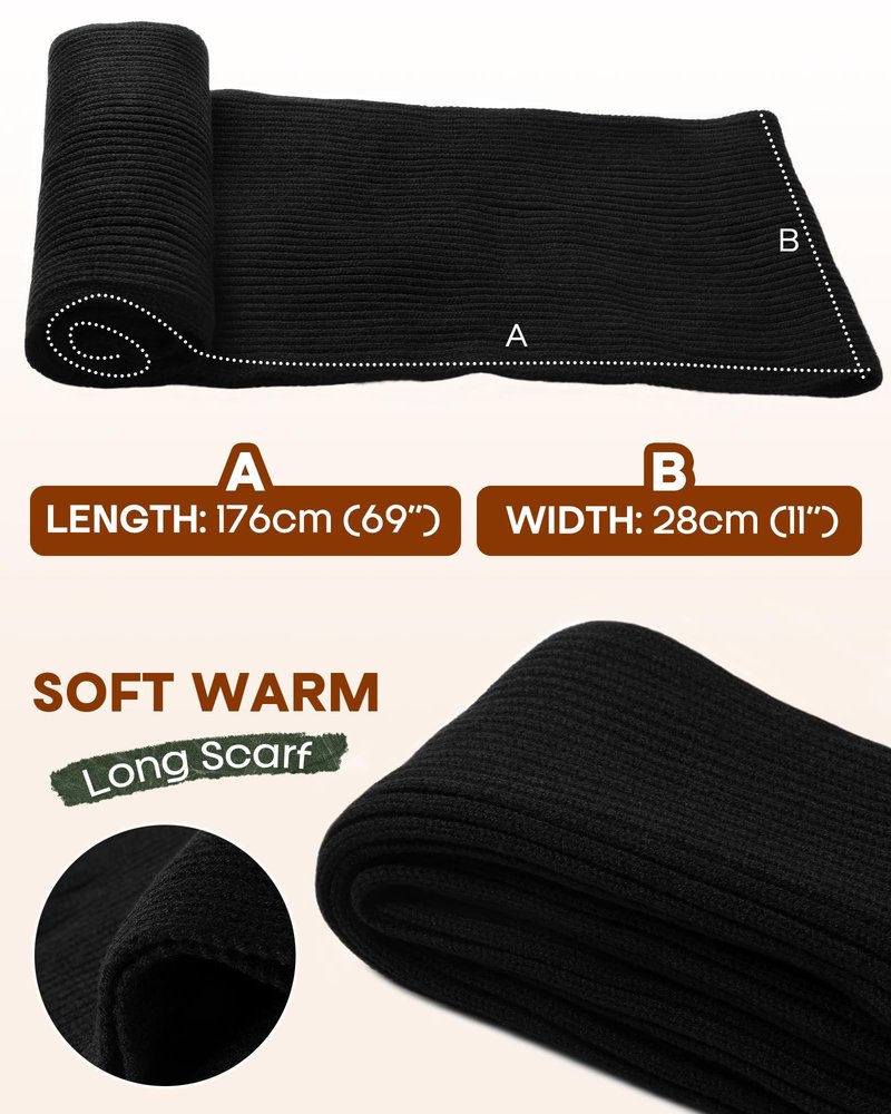 FURTALK Winter Hat Long Scarf Touchscreen Gloves Set Fleece Lined Warm Knit Beanie for Men Women