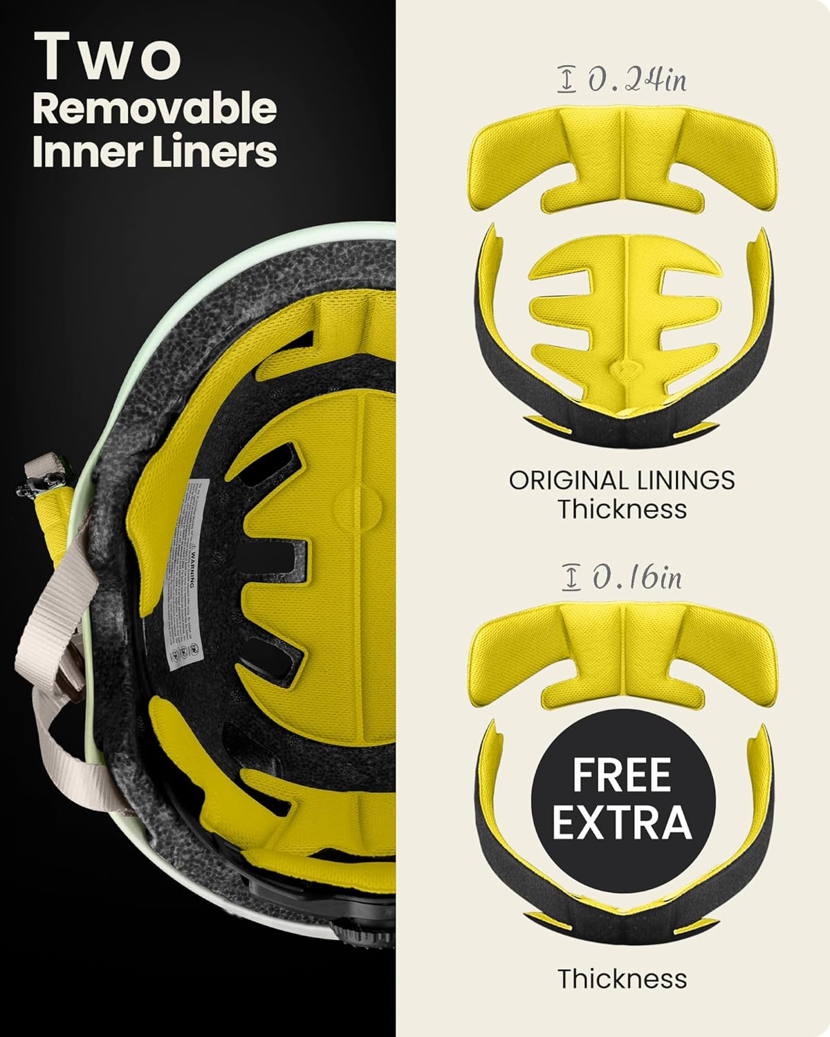 OutdoorMaster Skateboard Cycling Helmet - Multi-Sport Design with Removable Liners for All Ages