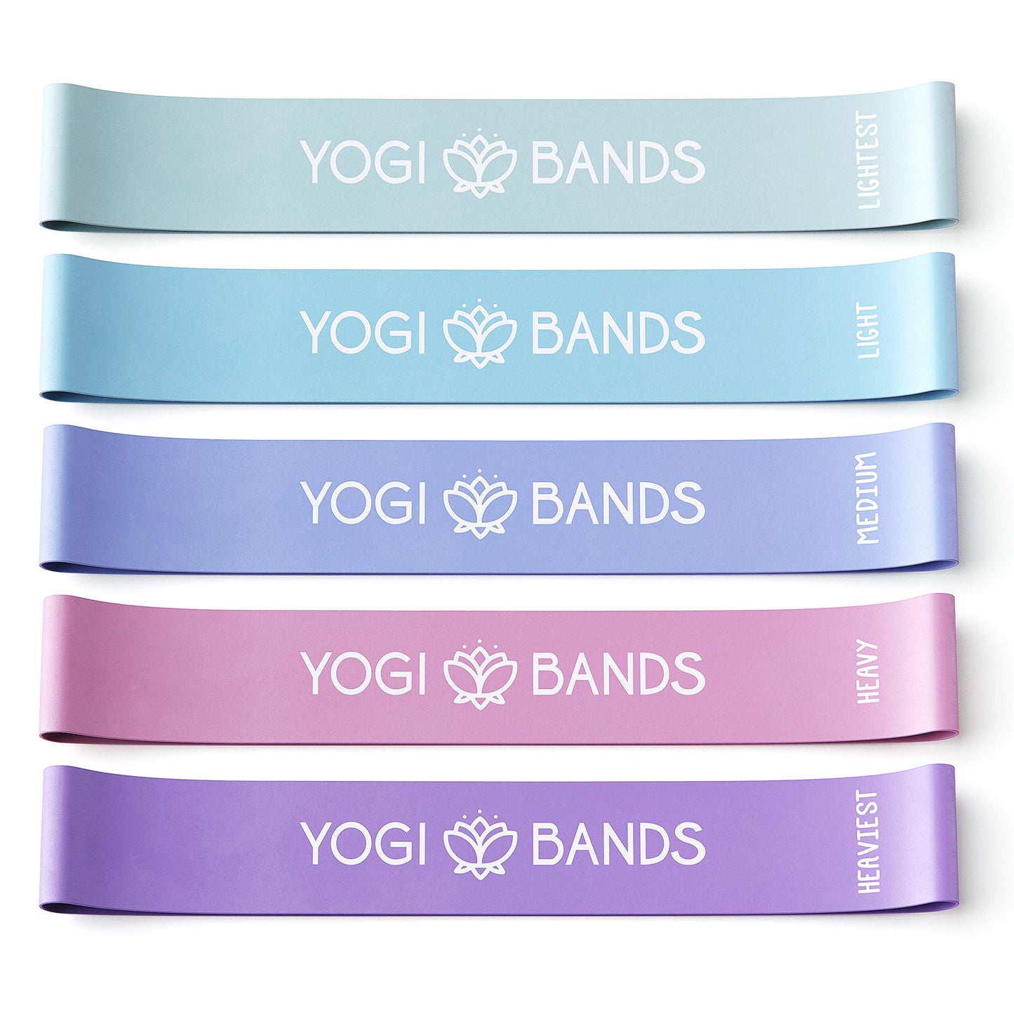 XNM Creations Yogi Bands - Loop Resistance Bands for Working Out, Fitness and Yoga Exercise – Set of 5 Pastel Exercise Bands
