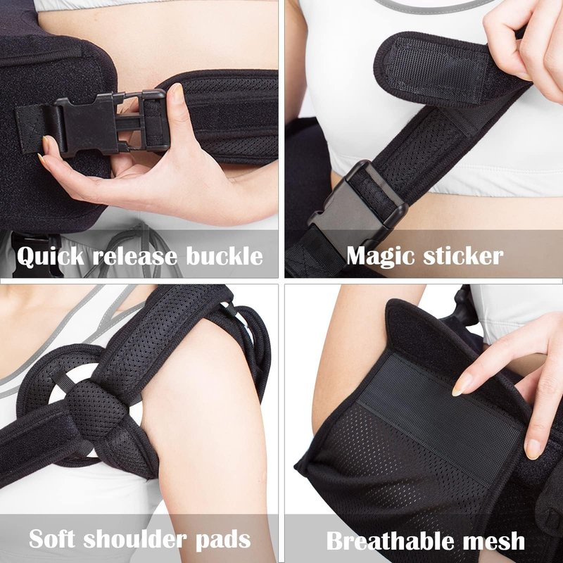 Shoulder Sling with Abduction Pillow, Abducted Shoulder Immobilizer for Rotator Cuff, Sublexion, Surgery, Dislocated and Broken Arm, Arm Sling Shoulders Immobilizer for Left & Right (Right)