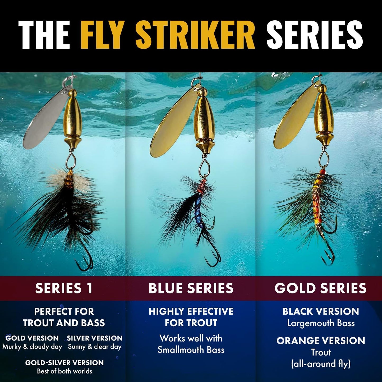 RoxStar Fly Strikers | Proven Fishing Spinner for Trout, Bass & Steelhead | Hand-Tied in the USA