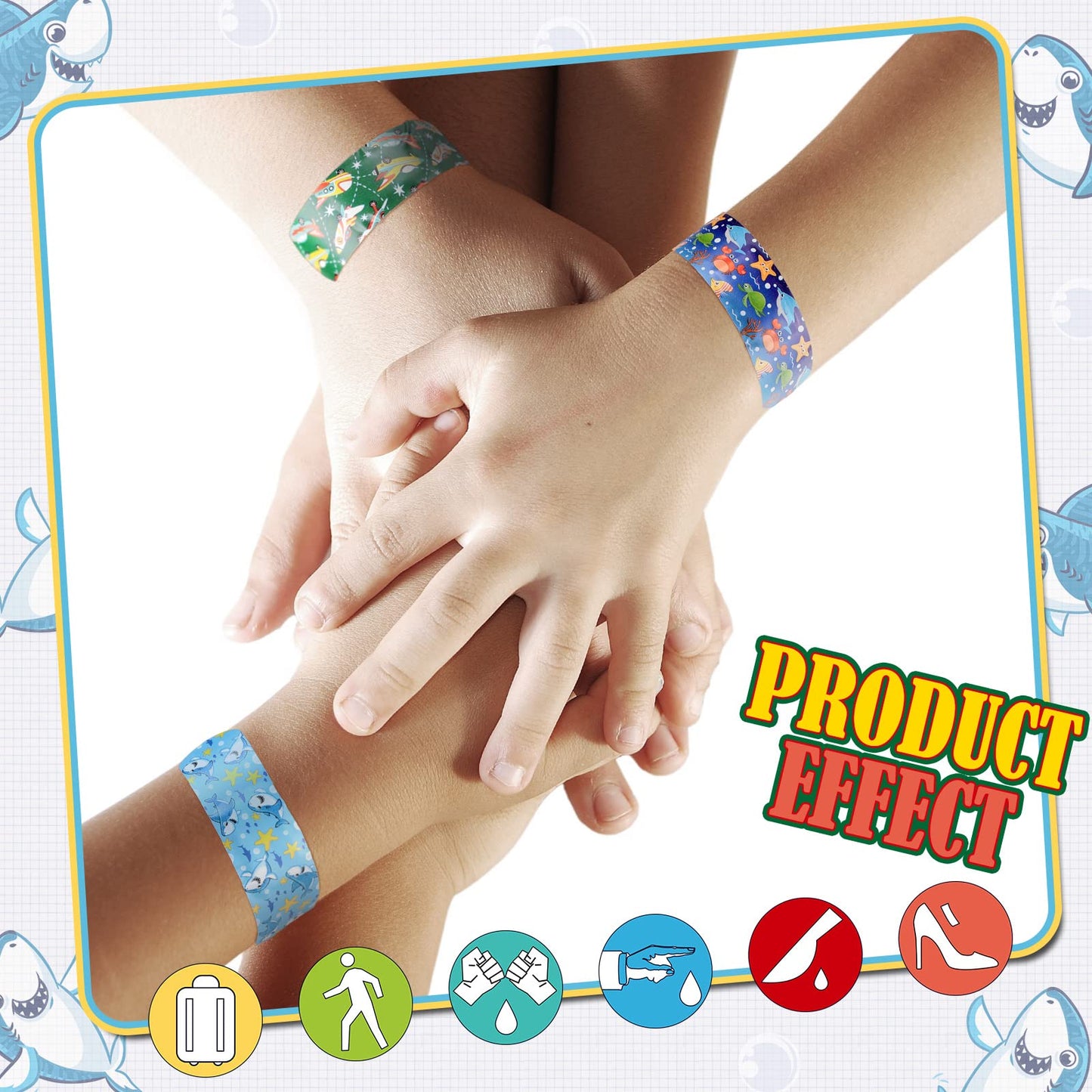 Nuanchu 6 Styles Kids Cartoon Bandages Adhesive Flexible Colorful Cute Cartoon Bandages Waterproof Breathable Protect Scrapes and Cuts for Girls Boys Children Toddlers(240 Pcs)