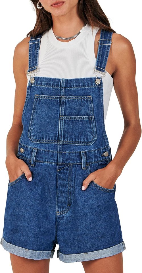 ANRABESS Denim Shorts Overalls for Women - Casual Loose Fit Adjustable Summer Romper | Stylish Jean Shortalls