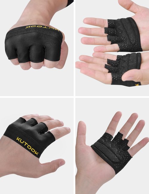 KUTOOK Weight Lifting Workout Gloves for Men/Women, XRD Padded Grip, Breathable Partial for Calluses, Weightlifting for Exercise, Kettlebell, Pull-Ups, Training, Large