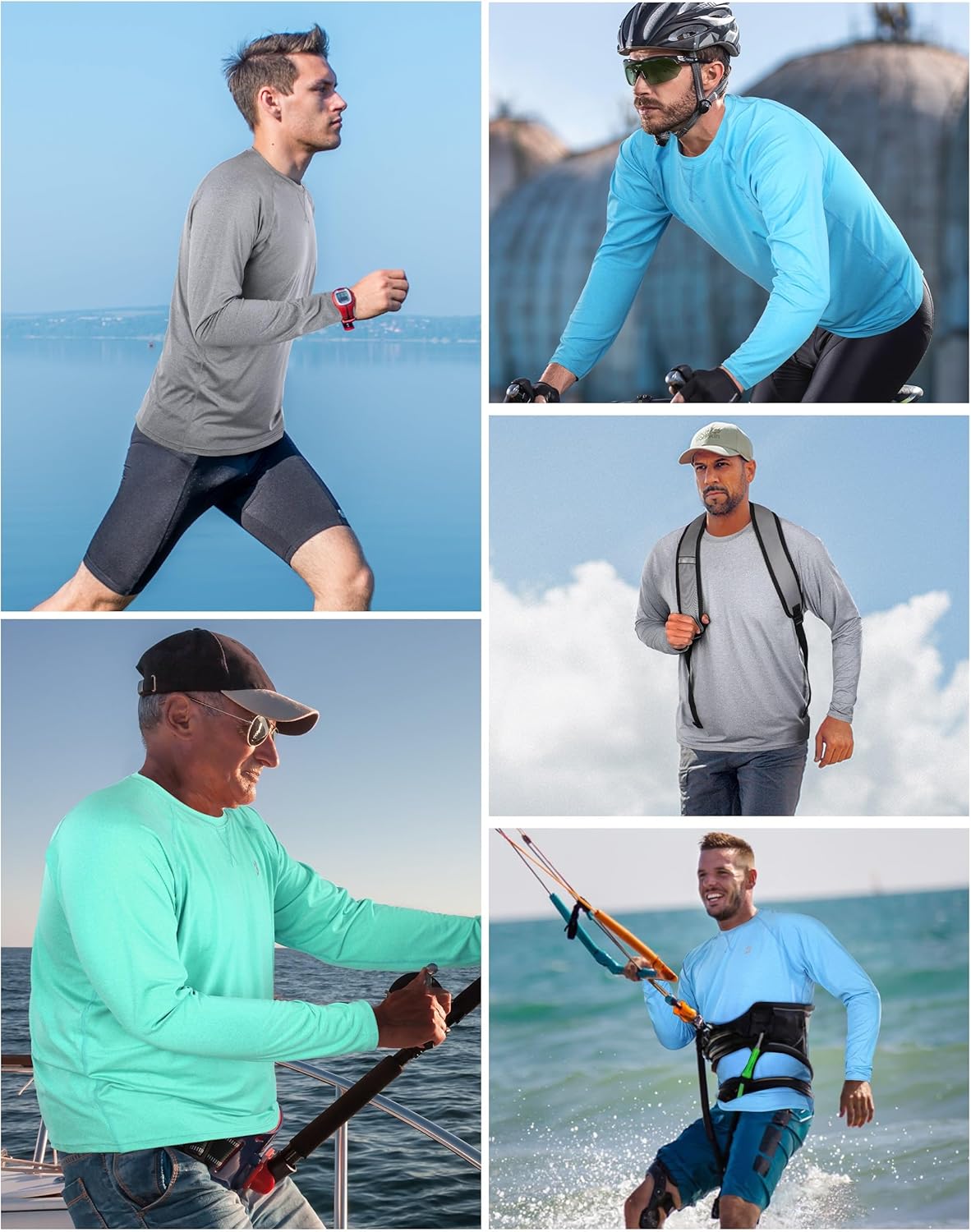 Roadbox UPF 50+ Sun Shirt for Men - UV Protection Long Sleeve Quick Dry Rash Guard | Ideal for Fishing & Hiking