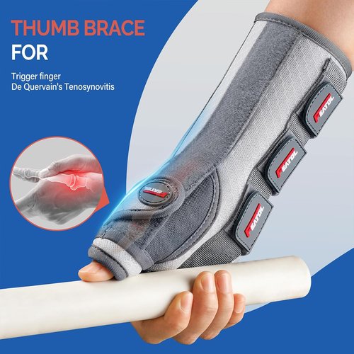 FEATOL Carpal Tunnel Wrist Brace - Night Support Thumb Spica Splint for Left Hand | Medium/Large, White/Pink