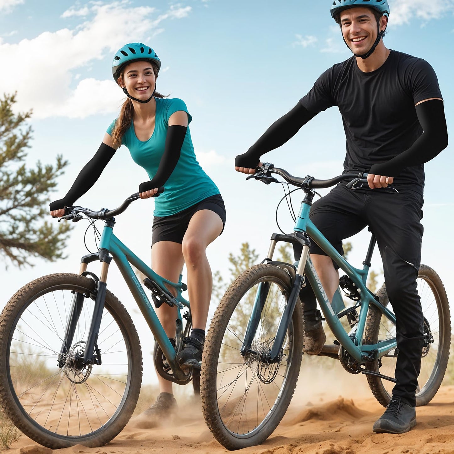 6 Pairs Black Arm Sleeves for Men Women to Cover Arms with Thumb Holes Sun Protection Arm Sleeves Volleyball Nylon Football Arm Sleeve to Cover Arms Sport Sun Protection Ice Silk Sleeves(35*10cm)