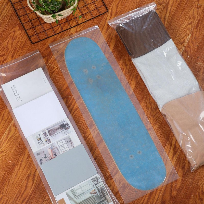 YooNotee 25 Pcs Skateboard Bags 11" x 36" Reusable Protective Skateboard Deck Organizers Double Zipper Seal Plastic Storage Bags Sleeves to Protect and Store Decks Boards