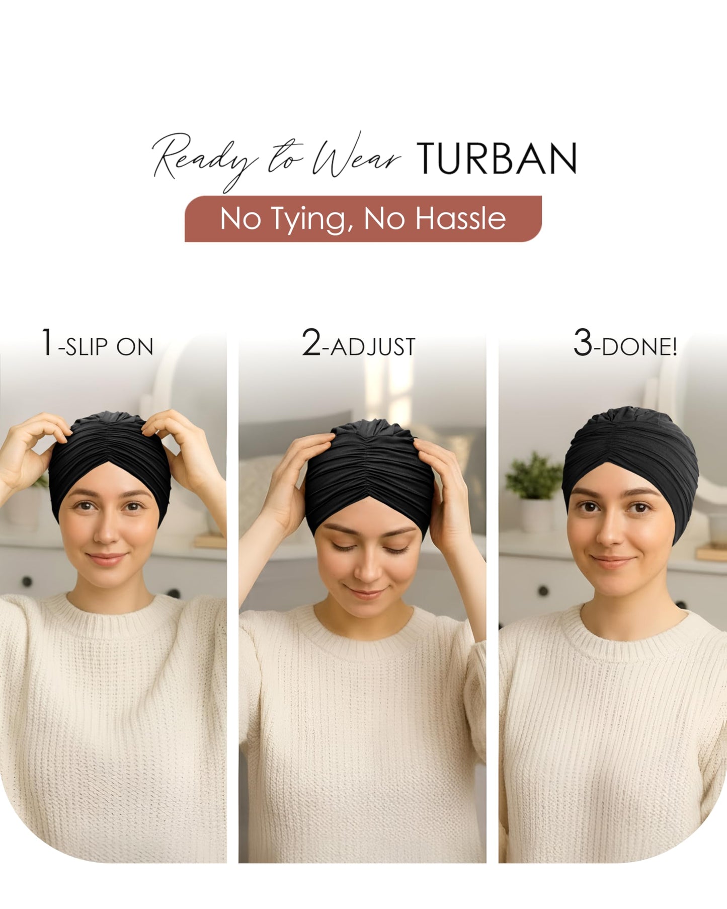 CAPLORD Elegant Head Scarf for Women with Cancer - Soft Chemo Headwear, Turban Hats, Head Coverings & Caps - Breathable Bamboo Head Wraps for Chemo Patients - Stylish Hair Loss Solution