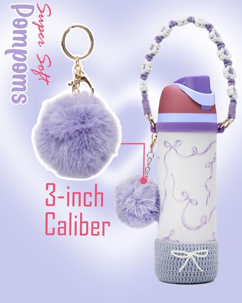 Kaitiaki Crochet Boot Set for Owala Water Bottle 24 oz - Anti-Slip Sleeve, Water Bottle Handle Strap & Crochet Handle, Fits Owala Tumbler, Perfect Owala Accessories (Purple, 24 oz)