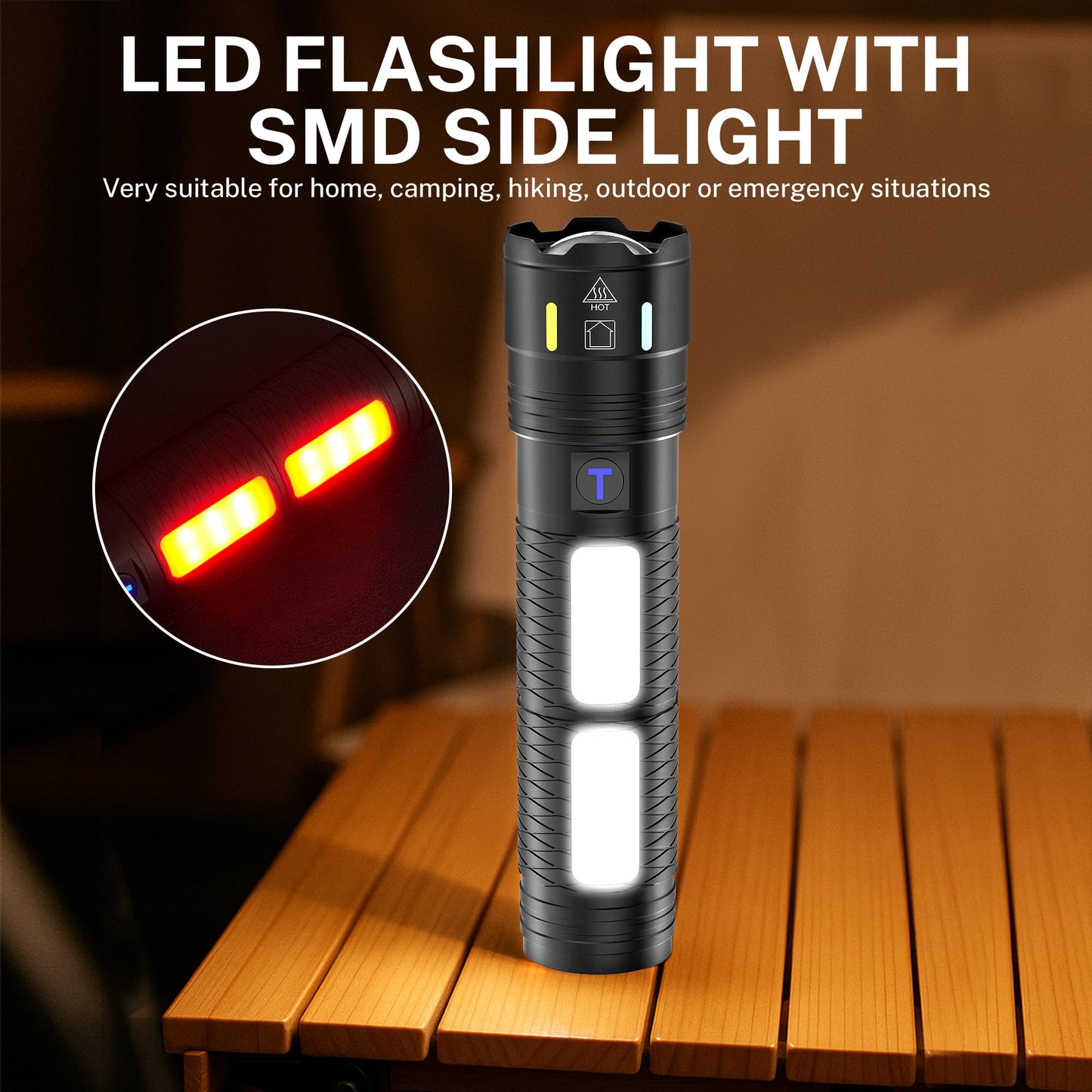 Rechargeable Flashlights 990,000 High Lumens, Super Bright Flash Light Long Range 5000ft, 4 Mode with Red LED Flashing Tactical Flashlight, High Powered Flashlight High Beam for Home Emergency Camping