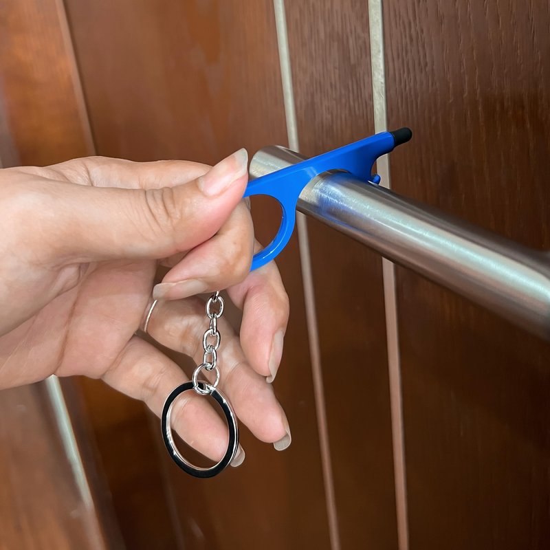14Pcs No Touch Door Opener Tool with Stylus, Key Touchless Door Opener with Keychain Multifunctional Button Pusher Bulk Heavy-duty Safe Touch Reusable