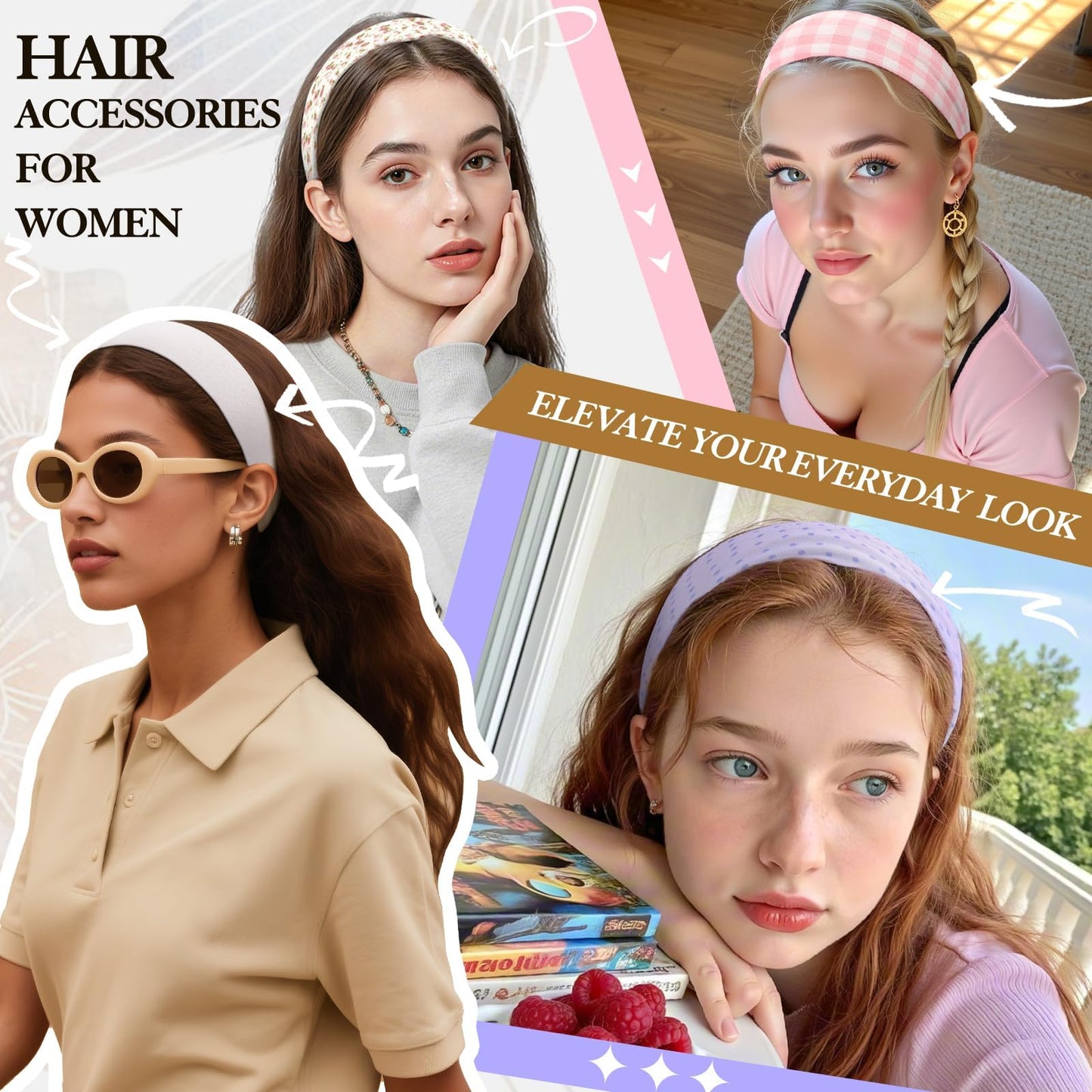 8cs Fashion Headbands for Women Gift for Women Stocking Stuffers Head Band