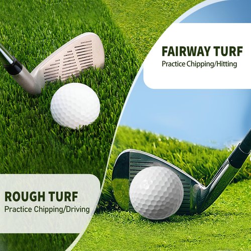 Fanshaw Heavy-Duty Foldable Golf Hitting Mat - Indoor/Outdoor Swing & Chipping Practice Mat with 10mm EVA Backing, Portable Golf Training Gifts for Men & Women