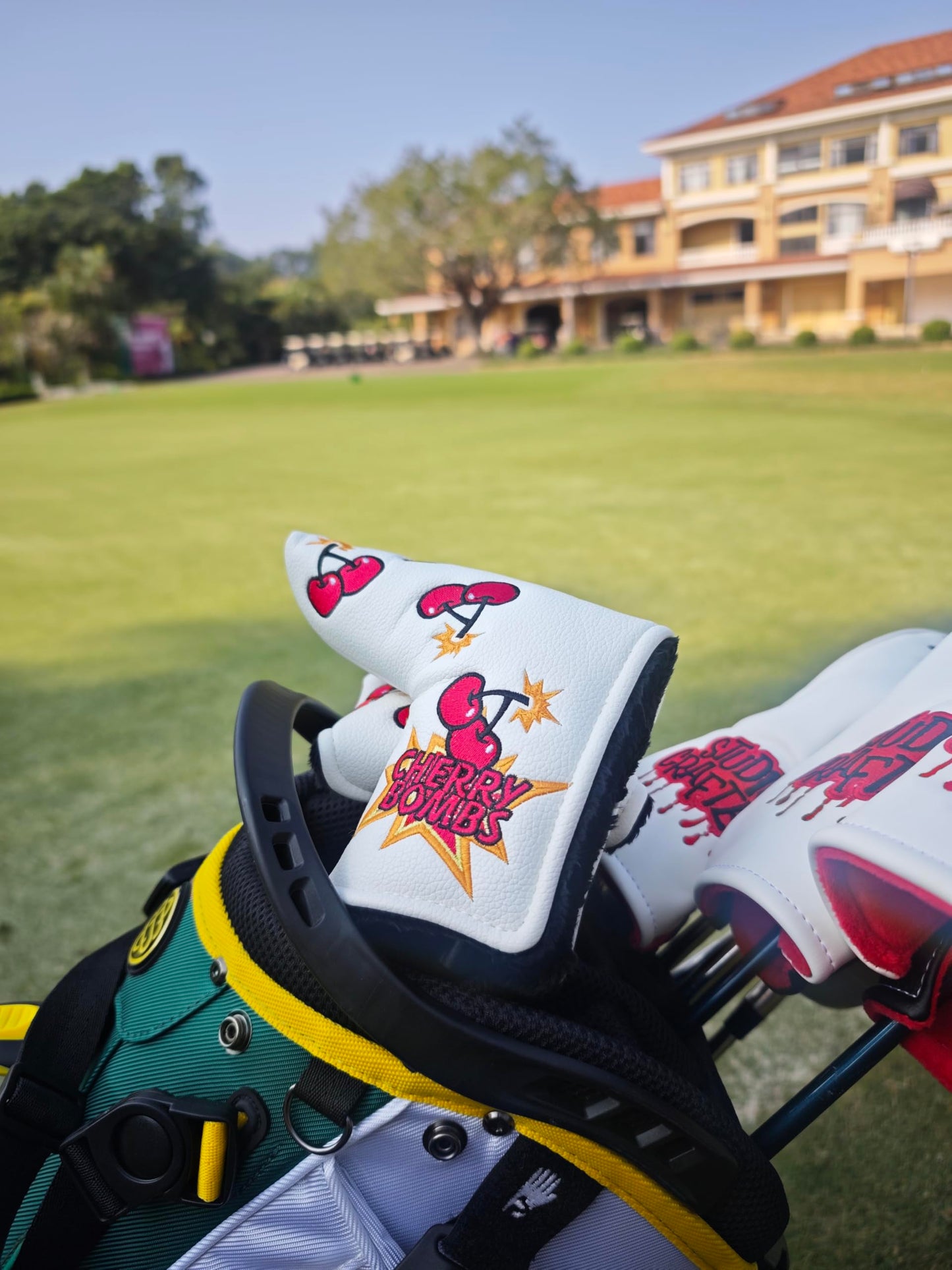 Studio Crafted Cherry Bombs Blade Golf Putter Cover Magnetic Golf Putter Headcovers (White)