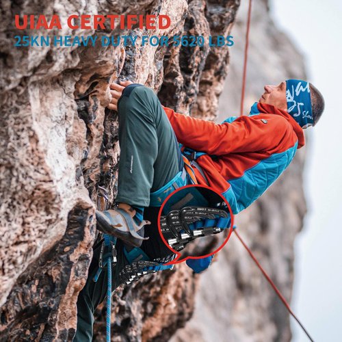 BEIFENG Auto Locking Carabiner 25KN Professional Rock Climbing Carabiner Obtained UIAA Certification Heavy Duty Carabiners Suitable for Rock Climbing, Camping, Rappelling, Rescue(All Black-2PCS)