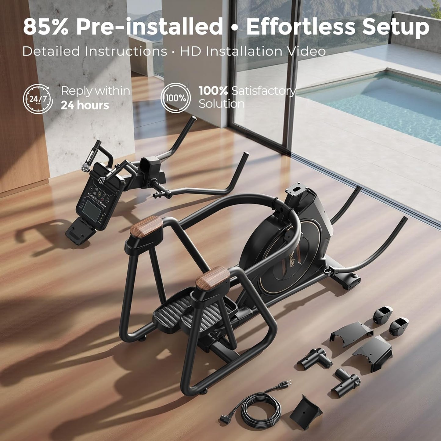 Niceday Elliptical Machine - Home Fitness Equipment with 20-Inch Stride & 32 Resistance Levels | Magnetic Power Incline