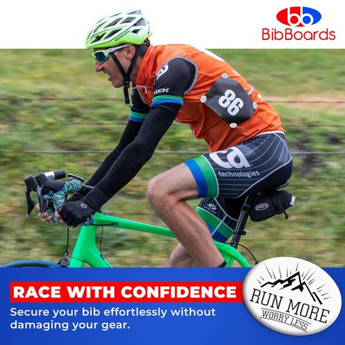 bibSNAPS Race Bib Clips - Secure Fasteners for Running & Cycling Events | Easy Snap & Lock (4pcs)