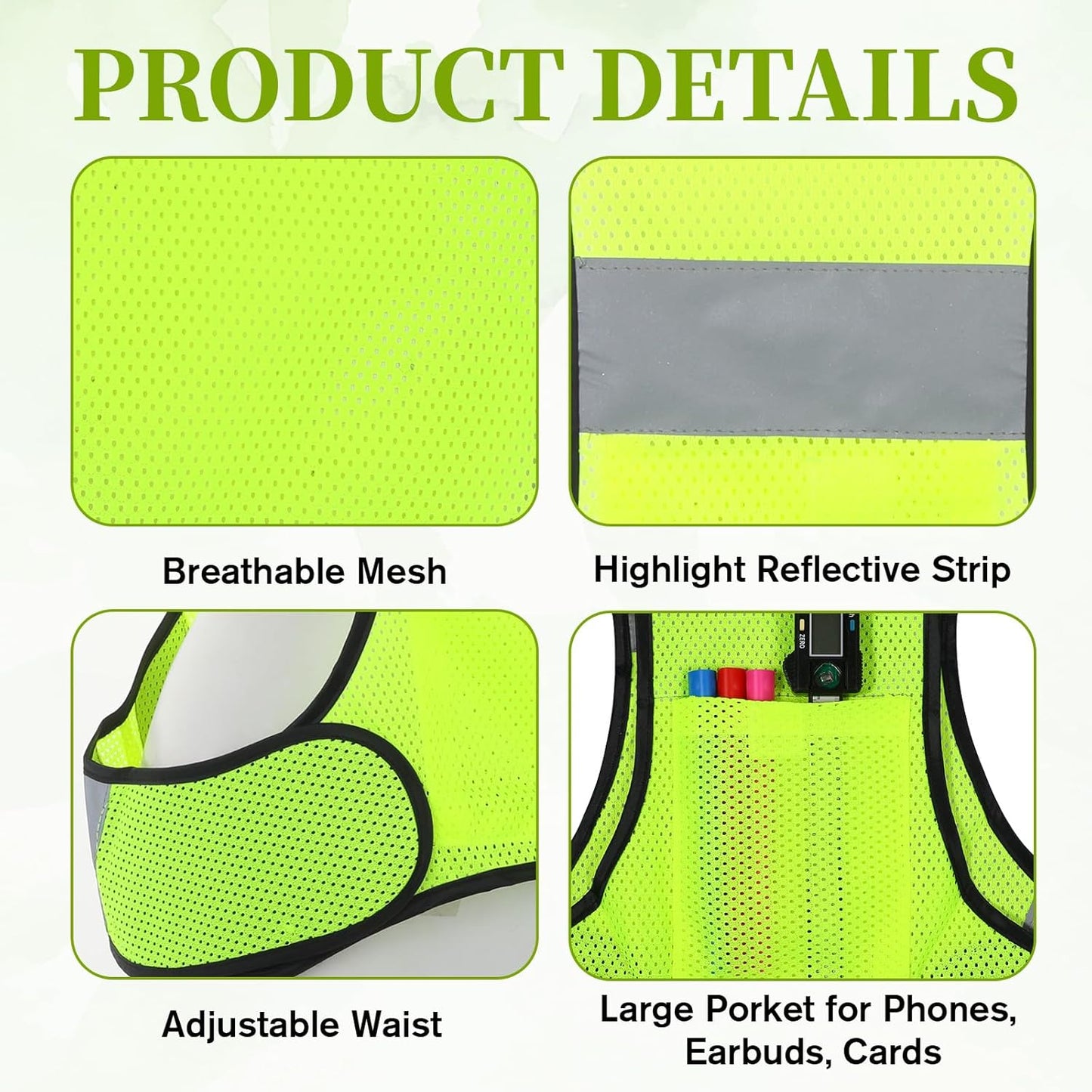 Skiennix Running Reflective Vest - High Visibility Grey Reflector Tape for Night Safety | Ideal for Running, Biking, Walking