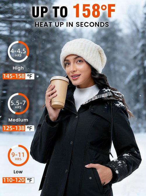 WASOTO Heated Jackets for Women (Black,2XL)